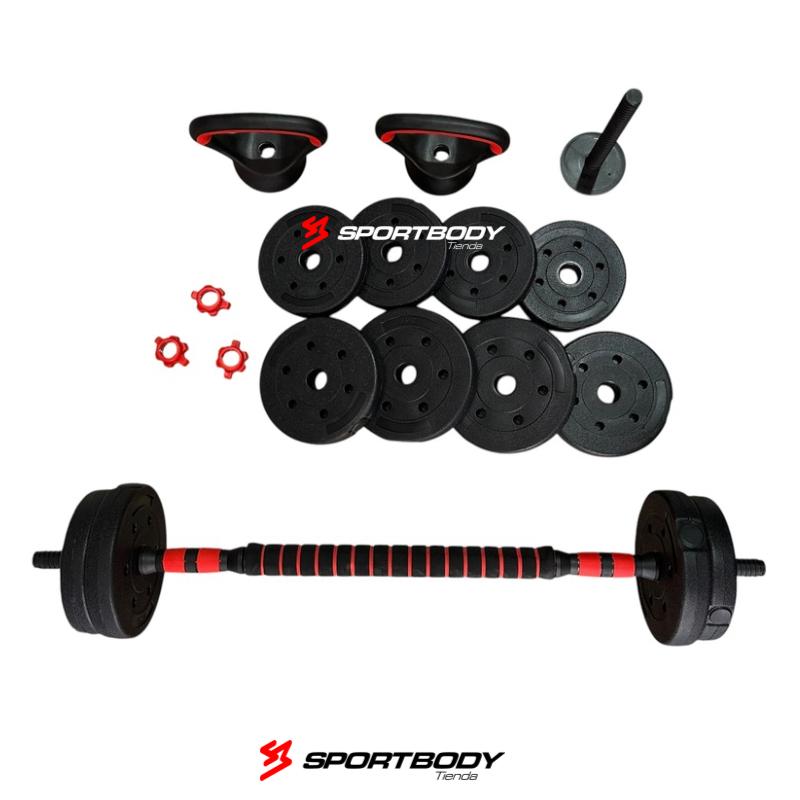 Set Mancuernas Strivo 20 Kilogramos Con Barra De Conexión y Soporte Para Pesa Rusa - Image 5