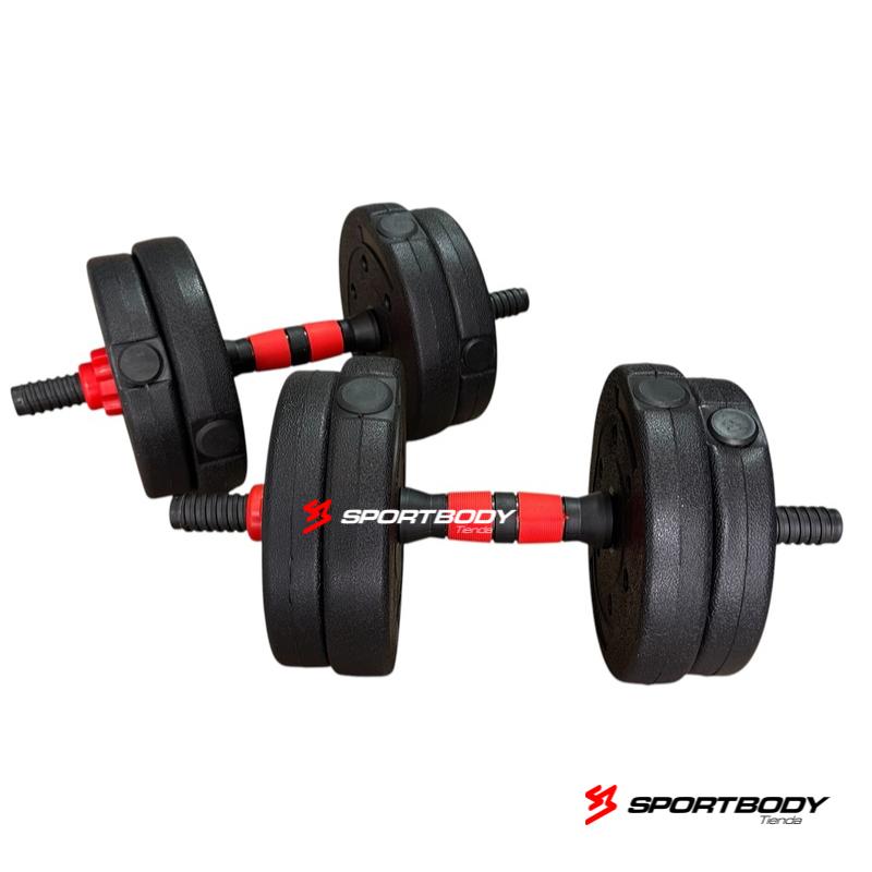 Set Mancuernas Strivo 20 Kilogramos Con Barra De Conexión y Soporte Para Pesa Rusa - Image 4