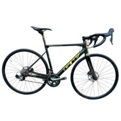 Bicicleta De Ruta 700 Gw Letras Carbono Gris Amarillo Tornasol Talla M