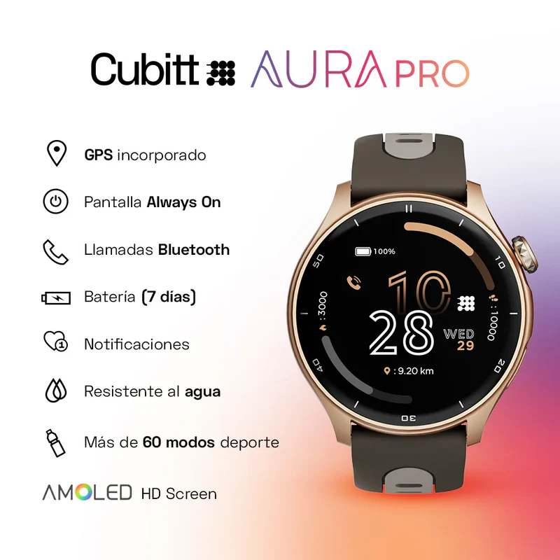 Smart Watch Aura Pro Mocha Brown Cubitt - Image 4