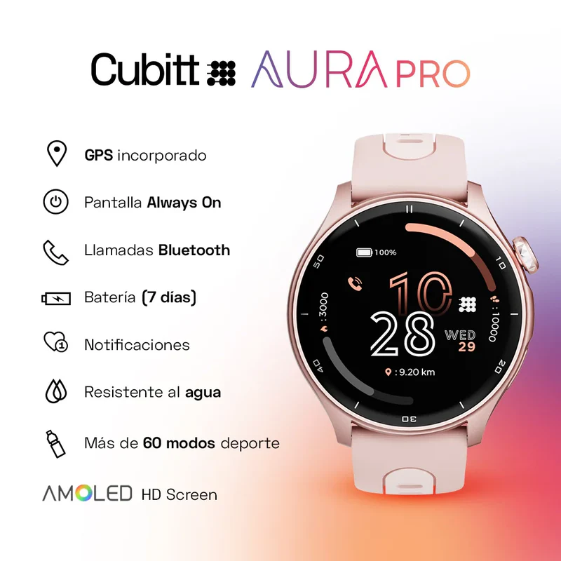 Smart Watch Aura Pro Rosado Cubitt - Image 3