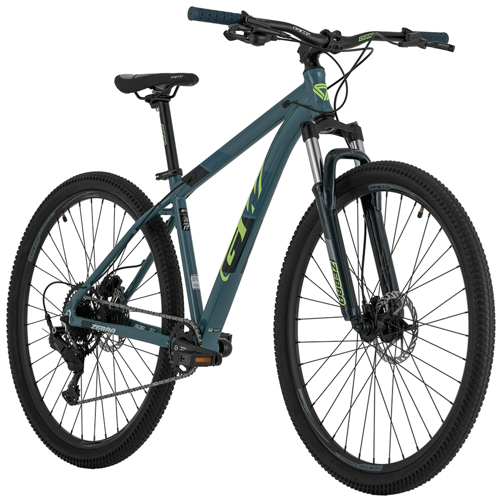 BICICLETA MTB 29P 1X9 CUES ZEBRA ALUMINIO GW GRIS VERDE PISTACHO