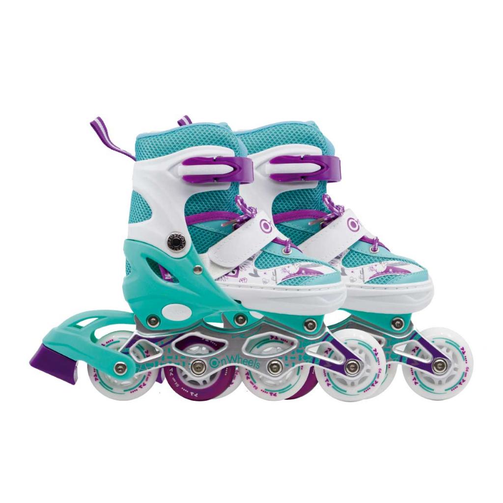 Combo de Patines + Kit de Protección + Casco Verde Morado Cougar - Image 2