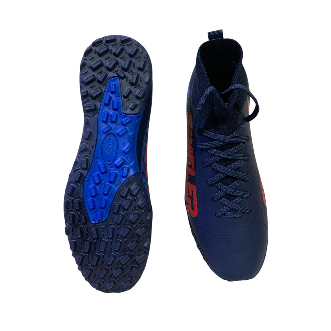 Zapatilla Turf Botin Spieler Rocket Junior Azul Rojo - Image 4