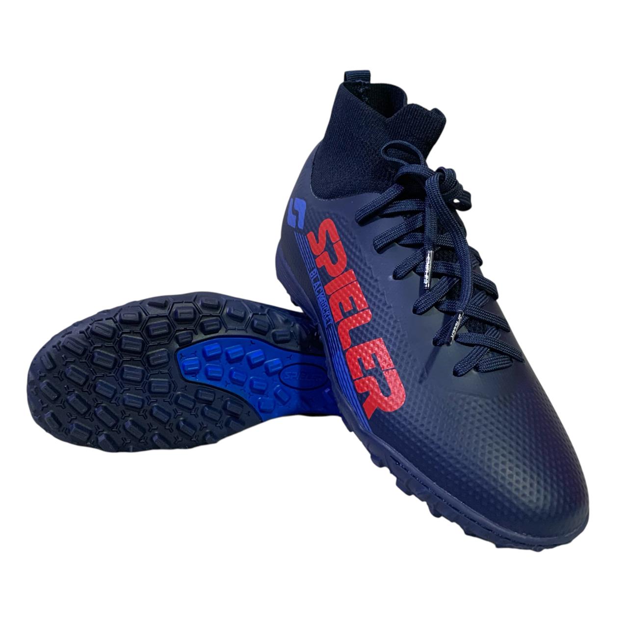 Zapatilla Turf Botin Spieler Rocket Junior Azul Rojo