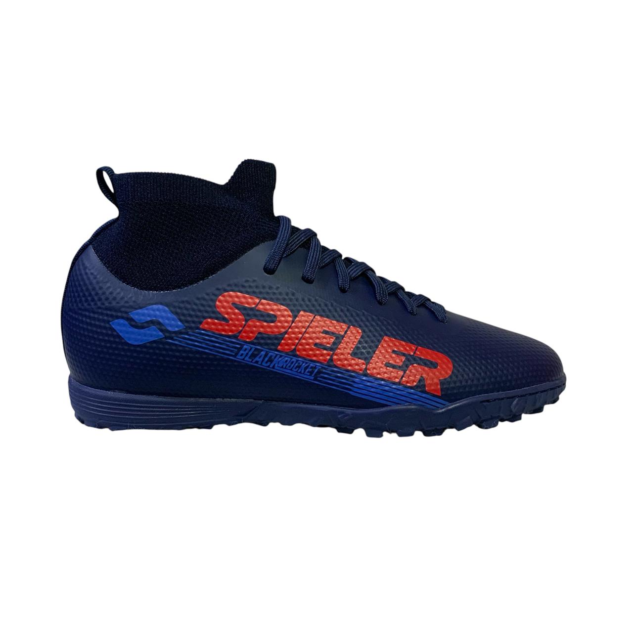 Zapatilla Turf Botin Spieler Rocket Junior Azul Rojo - Image 2