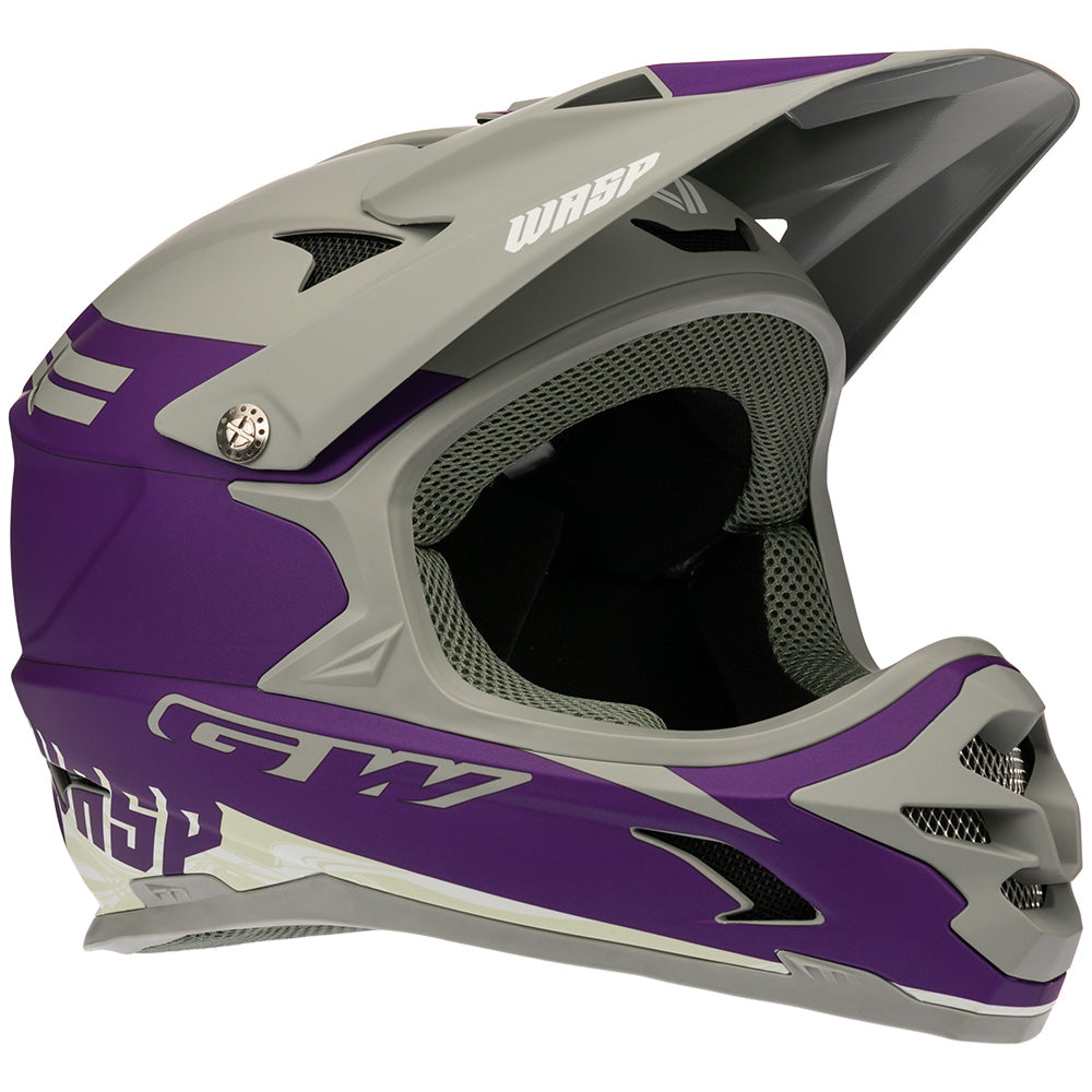 Casco Bmx Full Face Wasp Morado- Gris Dark