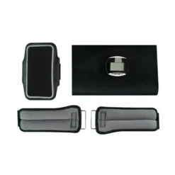 Set Para Correr Compuesto Por Soporte Celular,Pasometro,Par Pesas Tobillo Y Faja