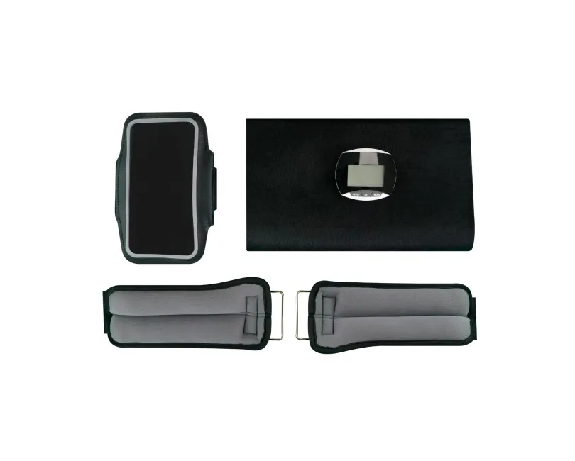 Set Para Correr Compuesto Por Soporte Celular,Pasometro,Par Pesas Tobillo Y Faja