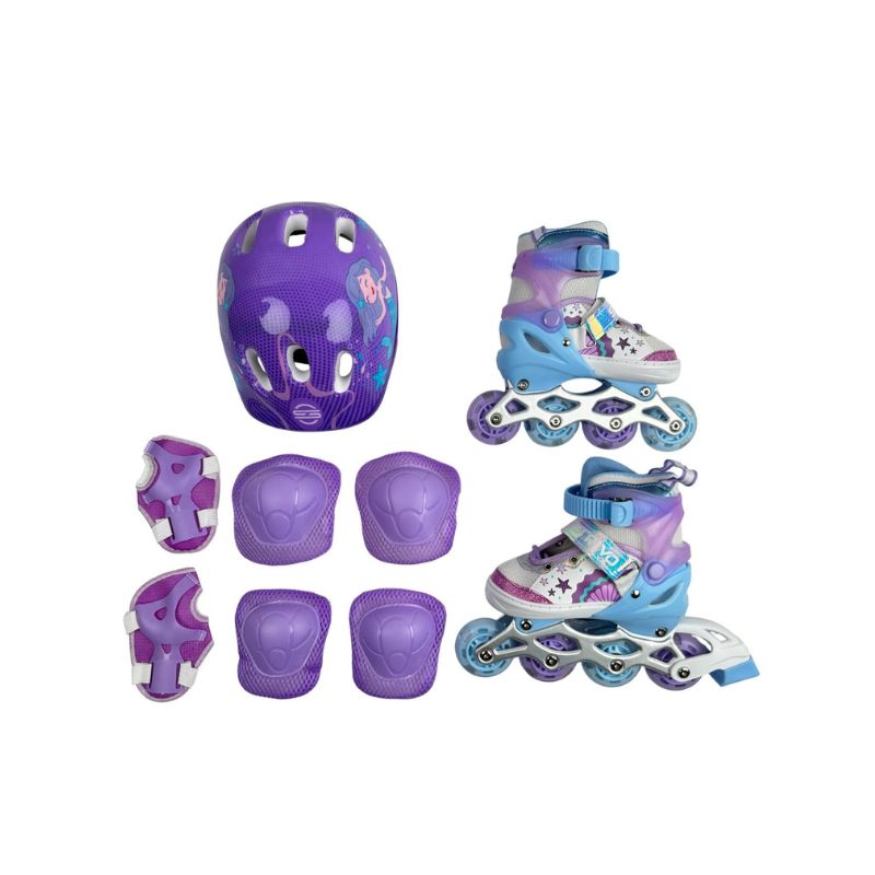 Combo Strivo de Patines + Kit de Protección + Casco. Morado