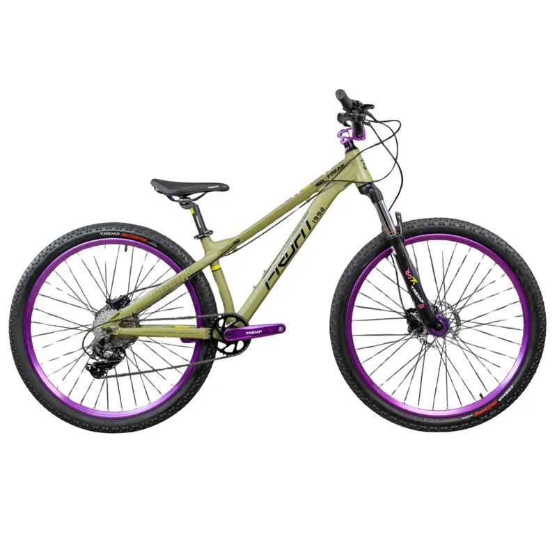 Bicicleta Profit Freak Rin 27,5 8 Velocidades Aluminio Stunt Verde Oliva