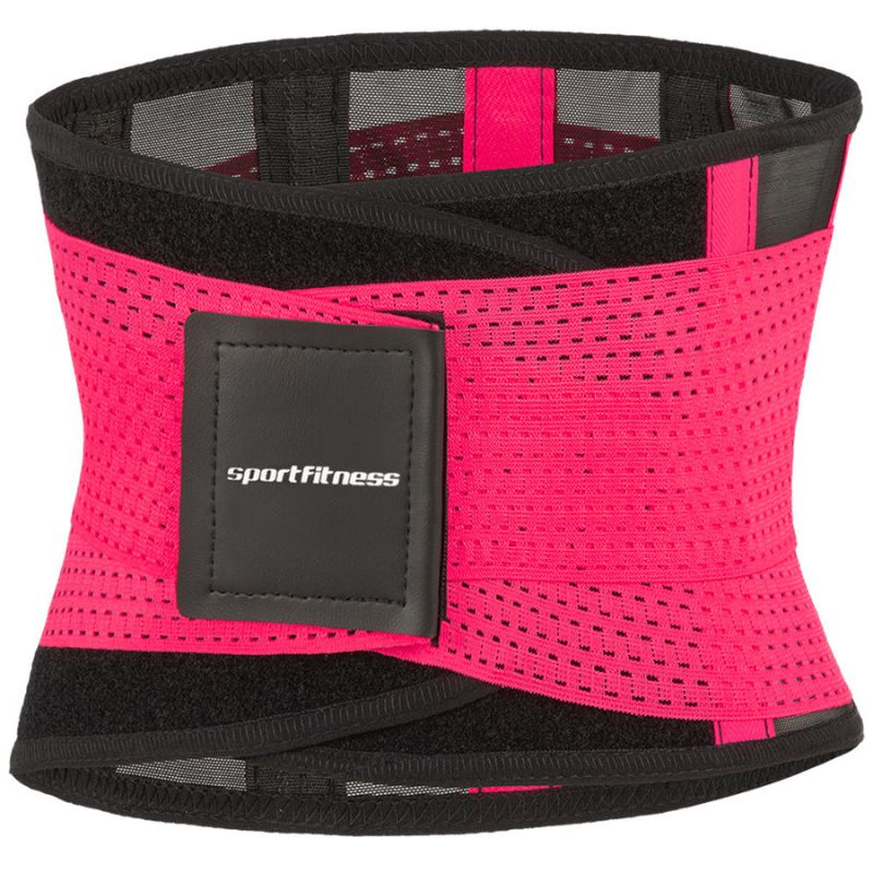 Cinturón Abdominal Doble Ajuste Negro Fucsia