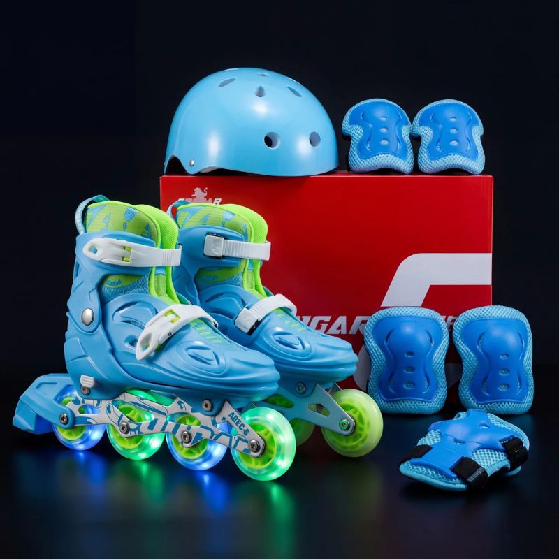 Combo Infantil de Patines con llantas de Luz + Casco + Kit de Protecciones - Image 5