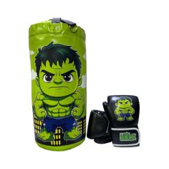 Kit Saco + Guantes de Boxeo Infantil Hulk