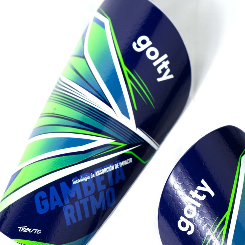 Canilleras Profesionales Golty Tributo Azul Verde - Image 3